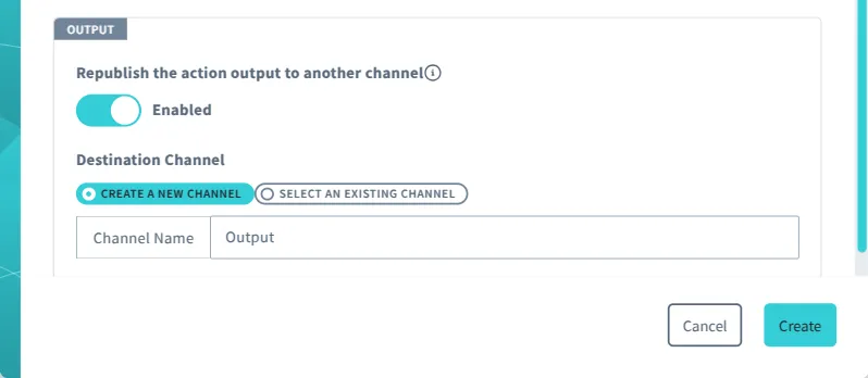 API action complete dialog