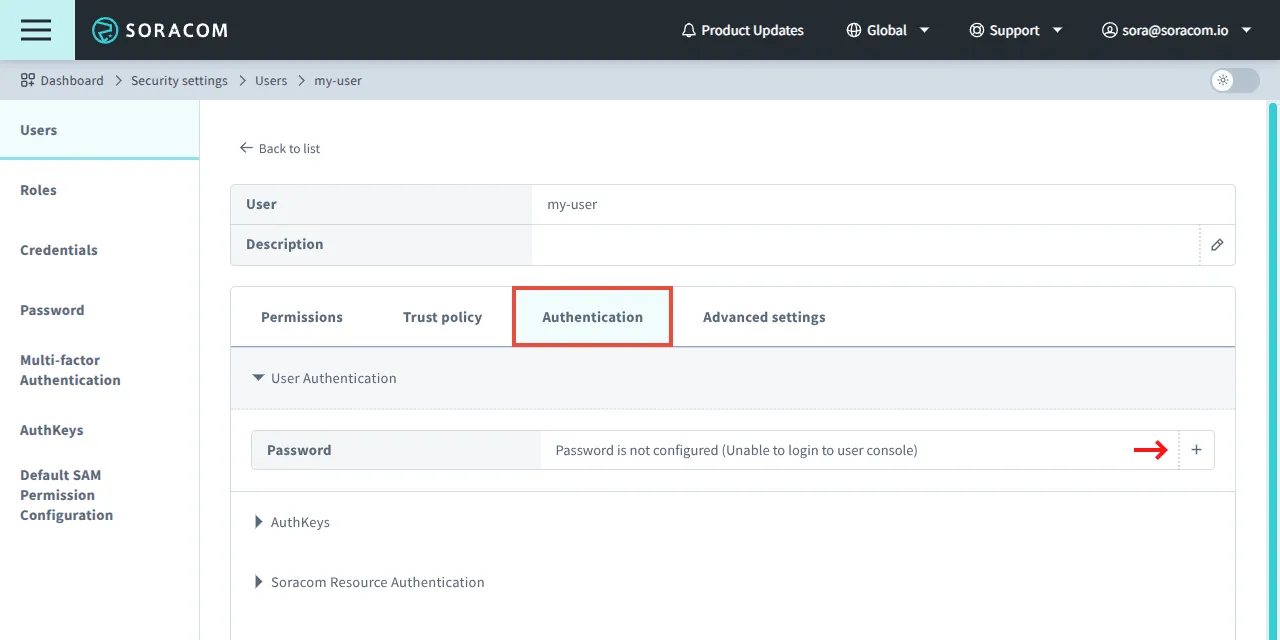 Edit User Authentication